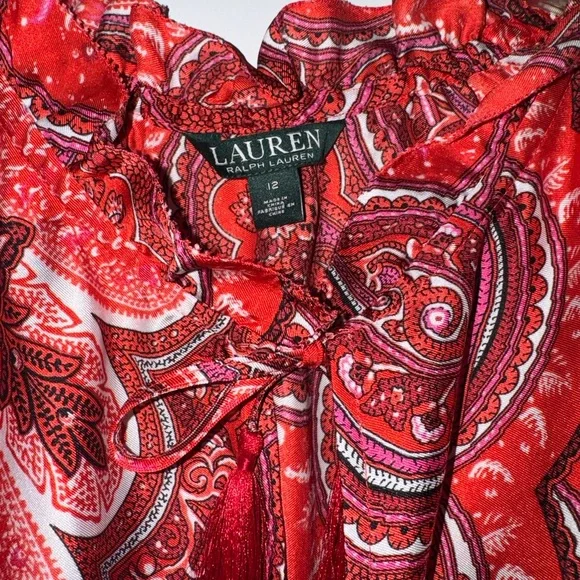 Ralph Lauren NWTs Red Paisley Maxi Dress. 👗 ❤️ - Picture 8 of 9